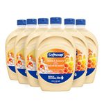 Softsoap Liquid Hand Soap Refill, Milk and Golden Honey, Bathroom Soap in Bulk, Premium Scented Hand Soap, 6 Count