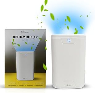 URCHOICE Dehumidifier 700ml - Ultra-Quiet with Fast Moisture Removal - Auto Shut-Off and LED Light - Compact and Portable for Home, Office, Basement - Ideal for Bedroom and Small Spaces (WHITE)