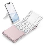 iClever Foldable Bluetooth Keyboard with Touchpad, BK08 Folding Wireless Portable Keyboard for Travel, Mini Compact Keyboard for iPad iPhone Tablet Laptop PC Android Windows iOS, Sync Up to 3 Devices