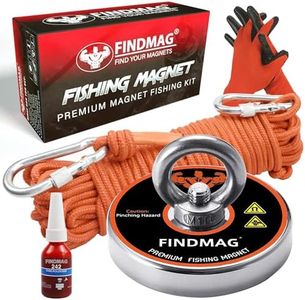 FINDMAG Fishing Magnet Kit 600 LBS Pulling Force, Super Strong Magnet Kit for Magnetic Fishing and Retrieving Items, Holiday Gift Idea - 2.95inch Diameter