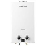 GASLAND Propane Instant Gas Water Heater Indoor BG264, 10L/Min LPG Hot Tankless Boiler with LED Display for Home Use, White,30/37mbar