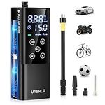 Tire Inflator Portable Air Compressor, 150PSI Cordless Tire Pump with Pressure Gauge, Electric Air Pump with LED Light and Stylish Touch Screen, Smart Tire Inflator for Bike Motorcycle Car Tires Balls