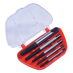 SHUANGYOU Screw Extractor Set Damaged Broken Screws Extractor Drill Bits Removal | Tool Damaged Bolts Remover Center Drill Bits Easy Out, Red (5 Pieces)