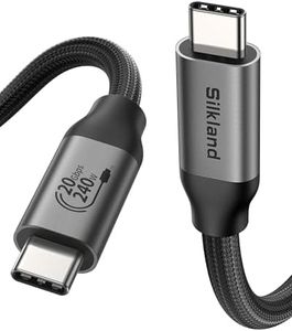 Silkland USB 4 for Long Thunderbolt 4 Cable 16.5FT/5M, 20Gbps Data Transfer, Supports 5K/4K@60Hz, 240W PD 3.1 Charging, USB C Video Cable Compatible for Thunderbolt 3, MacBook, SSD, Docking,VR Headset