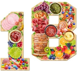 Number 18 Charcuterie Letters Fillable, Wooden Number 18 for Decorative Tray, Food Trays for Party 2 Pcs Individual Boards for 18th Birthday Anniversary Party Decorations