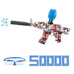 AZJ Gel Blaster Gun Toy for Kids - Premium Quality with New Manual & Automatic Fire - Play on Rechargeable Battery with & Googles - 7-8 mm Luminous Balls (Rifles, G500 Red)