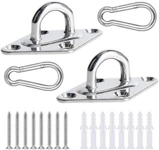 Yaoeruqi 2 Sets Heavy Duty Hammock Hanging Kit,Stainless Steel Hammock Hooks for Hammock Stand Wall Ceiling Hooks for Tree Swing Rope Hammock Chair Yoga Hardware Kit Hanging Hooks,Shade Sail Hardware