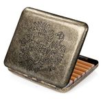 Kytpyi Cigarette Case, Cigarette Case for Roll Ups, 9.5 * 8.1 * 1.9cm Clamshell Vintage Gold Cigarette Tin Holds 20Pcs Cigarettes, Slim Portable Women Men Metal Cigarette Box for Pocket Gift(Eagle)