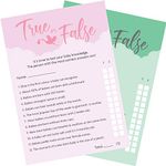 12 x Pink Baby Shower Games True Or False 12 Game Cards and 1 Answer Card Boy/Girl/Unisex (Pink, 12)