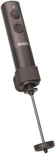 OutIn LattoGo Milk Frother Handheld, Professional Grade Rechargeable Electric Frother for Milk, Mini Mixer & Coffee Blender for Barista-Quality Latte Anywhere with Travel Case (Tundra Brown)
