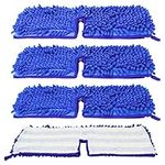 Ximoon Microfiber Flip Mop Replacements for O-Cedar Hardwood Floor Mop Refill Dual Action Dry/Wet Mopping Washable Mop Head Replacement Double Sided 360° Cleaning Pad - 4 Pack