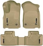 Husky Liners Weatherbeater Floor Mats | Fits 2016-2024 Dodge Durango; 2016-2021 Jeep Grand Cherokee; 2022 Jeep Grand Cherokee WK | Front & 2nd Row, 3-pc Tan - 99153