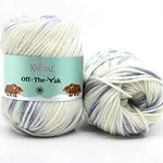 KnitPal Off-The-Yak Wool Yarn for Crocheting, 25% Yak, 50% Wool, 25% Acrylic - Wool Acrylic Blend Yarn - Aran Yarn/Heavy Worsted Wool Yarn 4 Weight - 3 Skeins, 360yds/300g (Blue Skies)