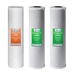 iSpring F3WGB32B 3-Stage Whole House Water Filter Replacement with Sediment and Carbon Block Cartridges - Fit WGB32B