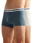 U.S. POLO ASSN. Men's Cotton Blend Classic Solid Trunks (Pack of 2) (OET09-GG0-P2_Fog Teal Grey