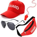 Guard Costume Accessories Set Including White Guard Hat Fanny Pack Whistle Sunglasses for Women Men (Baseball)