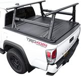 Syneticusa MR Hard Truck Bed Tonneau Cover with Rack Fits 2016-2025 Toyota Tacoma 6ft (73.7 in) Bed (Retractable, Matte Black, Cover+Rack)