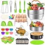 MIBOTE 101 PCS Accessories Set for Instant Pot 5,6,8 Qt, 2 Steamer Baskets, Springform Pan, Egg Steamer Rack, Egg Bites Mold, Kitchen Tong, Silicone Pad, Oven Mitts, Cheat Sheet Magnet, and etc