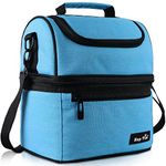 Hap Tim Lunch Box Insulated Lunch Bag Large Cooler Tote Bag for Adult,Men,Women,Kid, Double Deck Cooler for Office/School/Picnic(CA16040-BL)