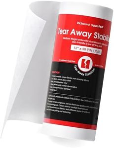 Richword Selected Tear Away Embroidery Stabilizer Backing 12" x 50 Yd/roll Compatible with Most Hoops 2.0 oz Medium Weight for Machine Embroidery and Hand Sewing