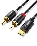 Vention Type-C to RCA Cable 2RCA Jack USB-C Audio Line, USB C to 2 RCA Audio Cable, 2RCA to Type-C Stereo Cord for Speaker, Phone, Tablet, Laptop, Home Theater, Amplifier, DVD, Car Stereo (1m/3ft)