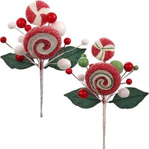Larksilk Lollipop Candy Mix, 12 Pack 8in Faux Christmas Accents