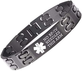LinnaLove Lymphedema Alert Bracelets no bp/iv/needles this arm Bracelets Stainless Steel Medical Bracelets for Women, One Size, Metal
