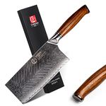 YARENH Cleaver Knife 7 Inch, Chinese Kitchen Chef Knife, 73 Layers Damascus Steel with Natural Sandalwood Handle, Professional Meat Cleaver, Gift Box, FYW Series