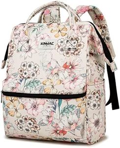 Kinmac Laptop Backpack for Women and Men, Large Capacity Travel Backpack for 15.6 inch Laptop Computer, Floral（open Wide）, Modern