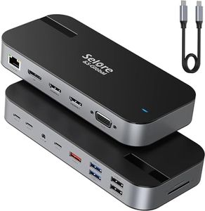 USB C Docking Station Dual Monitor, Laptop USB C Dock Triple Monitor 16 in 1 Docking Station Dual HDMI,DisplayPort,VGA,PD,Ethernet,USB 3.1 Port,SD TF Slot,Audio for Dell/HP/Lenovo/Surface Laptops