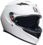 AGV - K3 E2206 MPLK, Full-face ECE Motorcycle Helmet with Spoiler and Scratch Resistant UV Visor, with Interphone Ready, Mono White, Unisex, L
