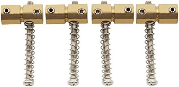 Musiclily Pro 57mm Brass Bass Bridge Saddle Set for 4 String Precision Jazz Bass (4 Pieces)
