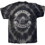 Avenged Sevenfold Men's Deathbat Crest (Dip-Dye) Tie Dye T-Shirt Medium Charcoal, Charcoal, Medium