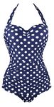 Aixy 50s Retro Vintage Polka One Piece Swimwear Monokinis