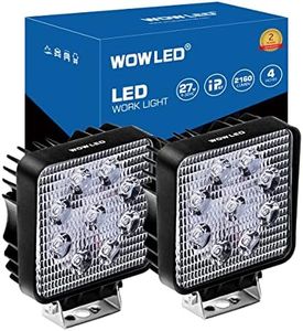 WOWLED 2 Pcs 27W LED Work Light Offroad Flood Beam Driving Lamp Truck SUV UTE 4WD Boat 12V 24V