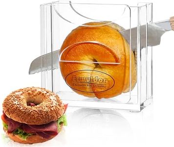 Erwuldor Acrylic Bagel Slicer Holder - Transparent, Durable, And Safe Bagel Cutter Slicer For Effortless Slicing - Non-Slip Base And Finger Protection Design Bagel Holder For Kitchen And Bakery Use.