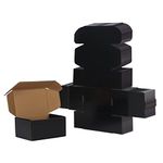 EXYGLO 6x4x3 inch Cardboard Postal Boxes 25 Pack, 152x102x76 mm Black Gift Boxes for Packaging, Small Shipping Box Mailers for Posting Mailing Small Business