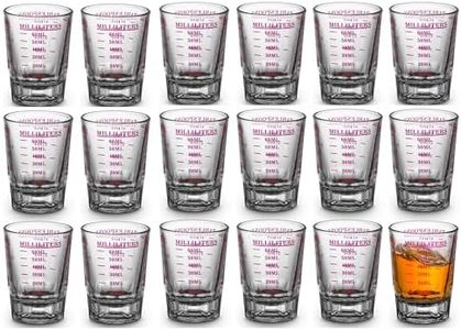 OBTANIM 18 Pack Shot Glasses, 2 oz Shot Glass Measuring Cups Set with Heavy Base Measurement 4 Tbs for Bar Restaurants Home