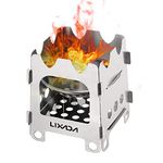 Lixada Camping Stove, Portable Folding Wood Stove Lightweight Stainless Steel Alcohol Stove for Outdoor Cooking Backpacking Stove