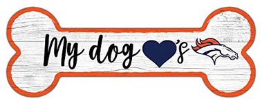 Fan Creations NFL Denver Broncos Unisex Denver Broncos Dog Bone sign, Team Color, 6 x 12