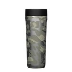 Corkcicle Commuter Cup 17 Ounce Insulated Stainless Steel Spill Proof Travel Coffee Mug with Sip Lid for Hot and Cold Drinks, Snow Leopard