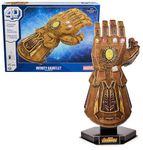 4D Build, Marvel Infinity Gauntlet 3D Puzzle Model Kit with Stand 142 Pcs | Thanos Desk Decor | Building Toys | 3D Puzzles for Adults & Teens 12+