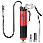 Bravex Grease Gun - Heavy Duty Pistol Grip Grease Gun Set 14oz with 18 Inch Flex Hose,7000 PSI Red