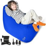 TED KANGAROO Sensory Chair for Kids – Inflatable Peapod Calming Chair with Electric Air Pump, Cloth Cover (Sky Blue Cover)