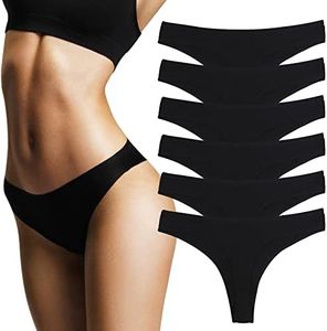DRESHOW Thong Tanga para Mujer Ropa Interior Tanga de Algodón, Pack de 6