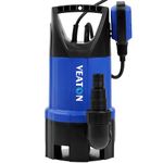 VEATON Portable Submersible Pump 750W 13000L/H, Dirty Water Removal Pump with Float Switch and Hose Connector, 8m Cable, Water Transfer Drainage Pump for Hot Tub Basement Pond Garden Pool