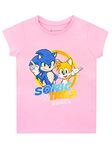 Sonic The Hedgehog Girls' T-SHIRT Sonic and Tails Pink 8