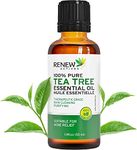 Renew Actives Tea Tree Oil - Premium Essential Oil Blend for Hair Growth, Skin, and Aromatherapy - Mint Fragrance for Diffusers, Humidifiers, and Showers - For Facial Care - Gift Accessories