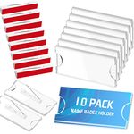 Censen Name Tags with Pins Name Badges for Work Name Badge Holder for Clothes Clear Acrylic Sign Display Holder DIY Blank ID Holders Printable Name Label for Work Clothes Shirt Business (10 Pcs)