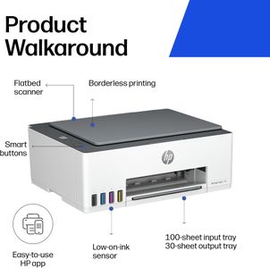 HP Smart Tank 5105 All-in-One Wireless Printer – High Capacity Ink
